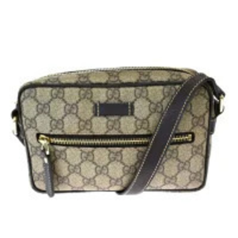 Gucci GG Supreme canvas crossbody bag beige ebony Brown